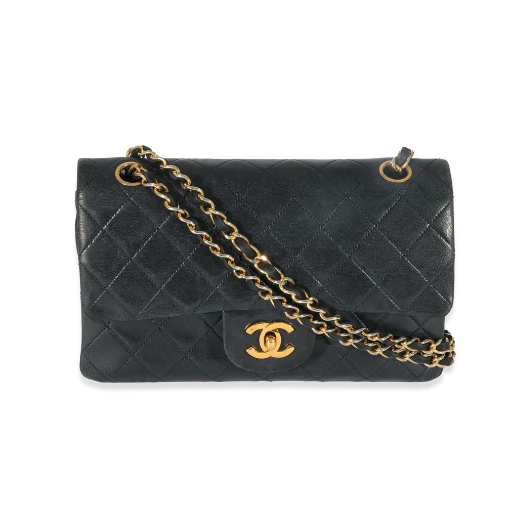 Chanel Vintage Navy Lambskin Small Classic Flap